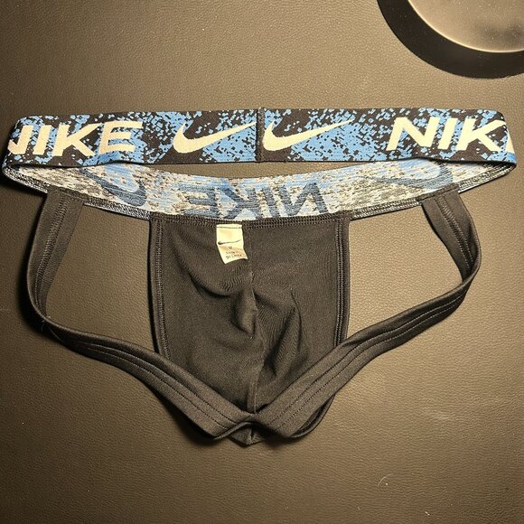 Nike DRI-FIT Essential MICRO JOCK Strap (Black/Blue, Medium) - Picture 5 of 5